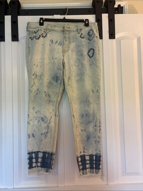 Tie-Dye Washed Women's Jeans - Blue